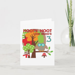 Carte T-shirts et cadeaux pour le 3e anniversaire de Owl