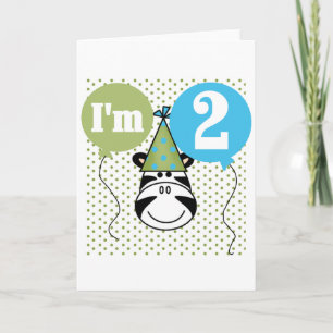 Carte T-shirts et cadeaux Zebra 2e anniversaire