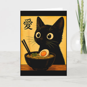Carte T-shirts graphiques drôles japonais Ramen Chat Ani
