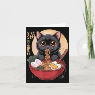 Carte T-shirts graphiques drôles Ramen de chat japonais