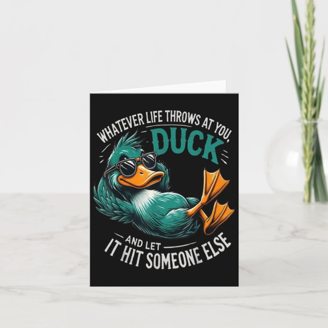 Carte T-shirts graphiques Funny Duck pour hommes femmes  (Devant)