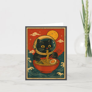Carte T-shirts graphiques japonais Ramen Chat Astronaute
