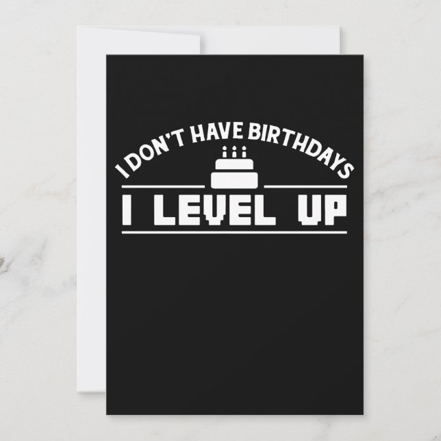 Carte T-shirts imprimés "Birthdays I Level Up" Idée Cade (Devant)