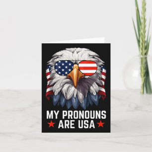 Carte T-shirts Mes Pronoms Sont Usa Drôle Aigle 4 Juille