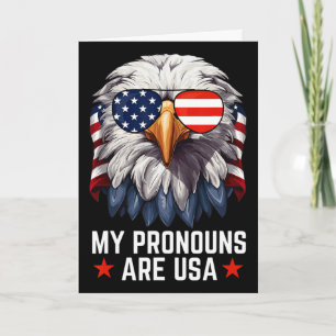Carte T-shirts Mes Pronoms Sont Usa Drôle Aigle 4 Juille