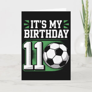 Carte T-shirts pour garçon d'anniversaire 11 Football C'