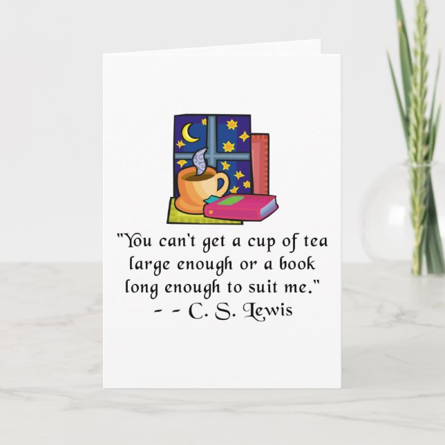 Carte Ta & Books w Quote Grey Card (Devant)