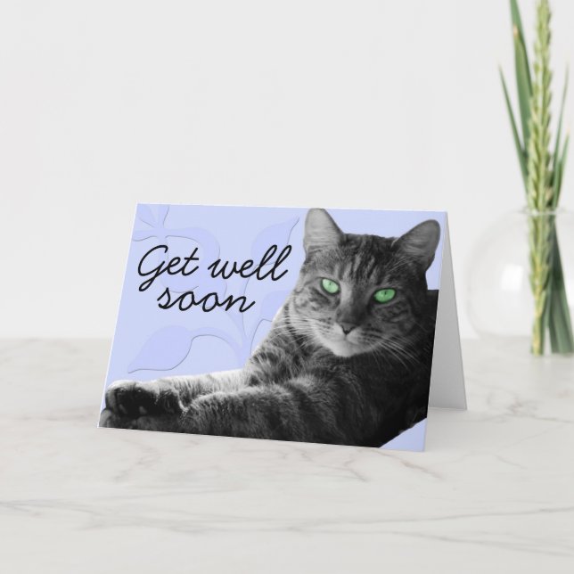 Carte Tabby chat avec pattes croisées, Obtenez bientôt c (Devant)