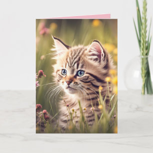 Carte Tabby Kitten En Fleur sauvage