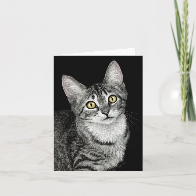 Carte Tabby Kitten "Lucky Star" (Devant)
