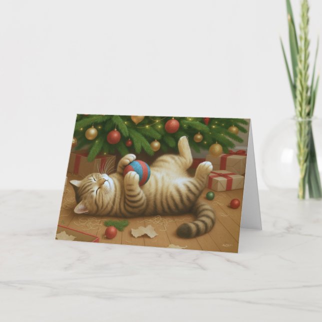 Carte  Tabby Noël Étincelle  (Devant)