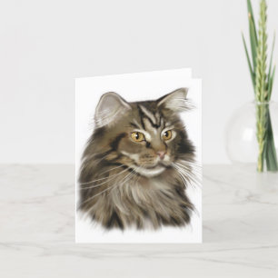 Carte Tabby noir Maine Coon Cat
