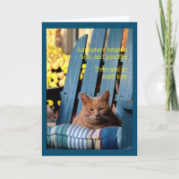 Tabby orange Chat sur fauteuil bleu
