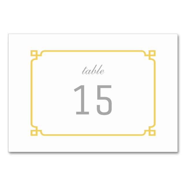 Carte table chic Jaune Déco (Devant)