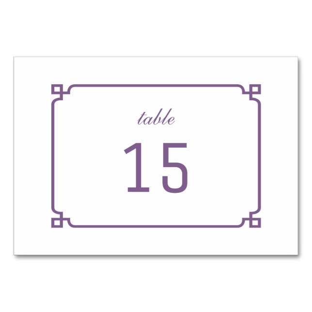 Carte table chic violet déco (Devant)