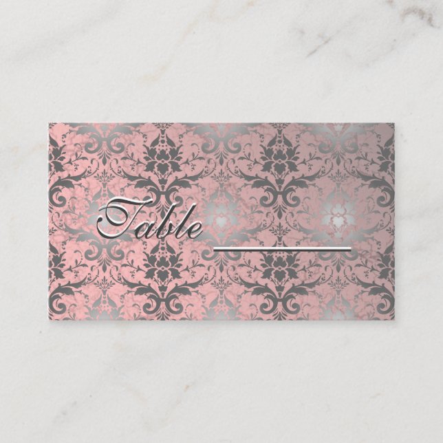 Carte table Damask Grunge rose (Devant)