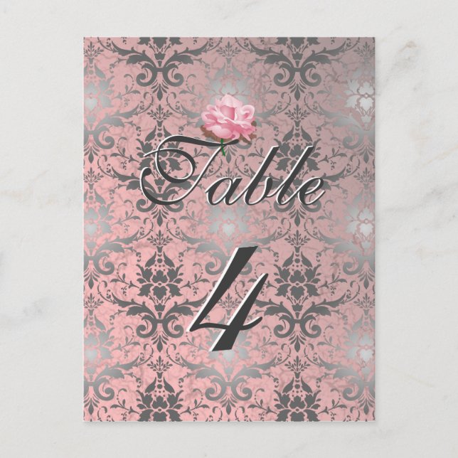 Carte table Damask Grunge rose (Devant)