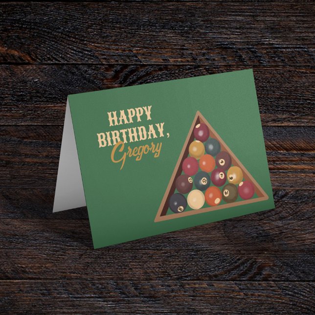Carte Table de billard vintage personnalisée Ballons de  (Créateur téléchargé)