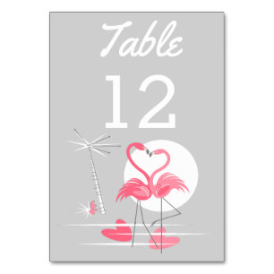 Carte table Flamant rose Love