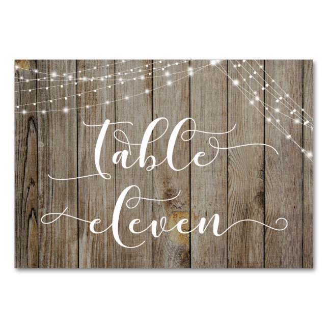 Carte Table Onze Bois Vieilli Brun & Lumières (Devant)
