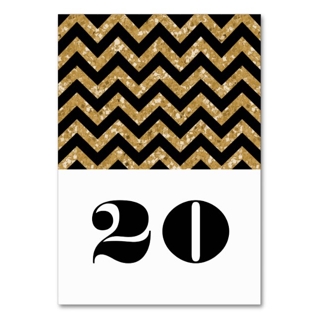 Carte table Parties scintillant Gold Chevron (Par défaut)
