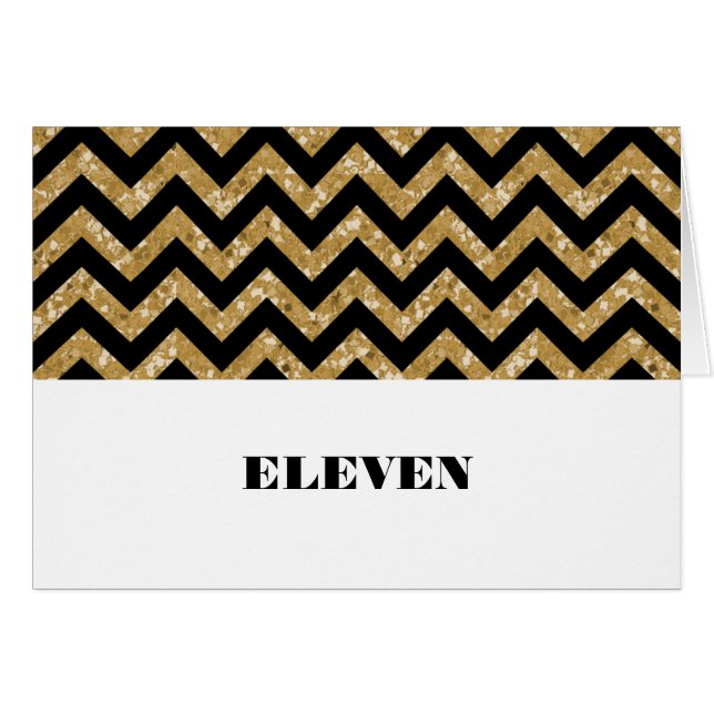 Carte table Parties scintillant Gold Chevron (Devant horizontal)