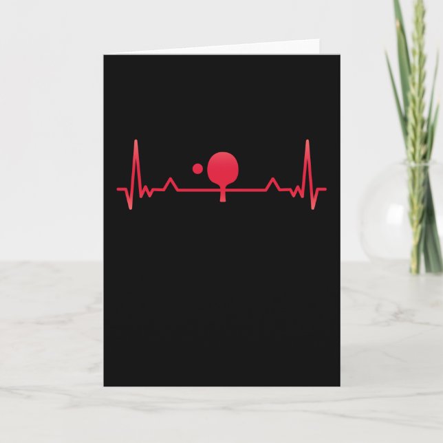 Carte Table Tennis Heartbeat Ping-pong Drôle cadeau (Devant)