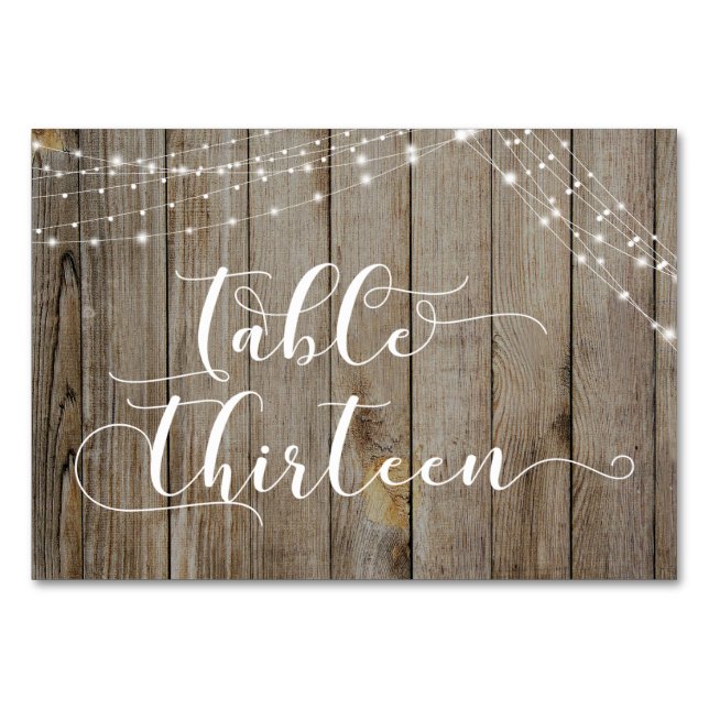 Carte Table Treize Bois Patiné Brun & Lumières (Devant)