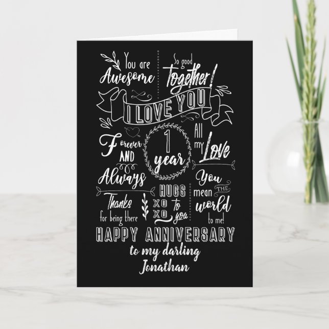 Carte Tableau de bord du 1er anniversaire (Devant)