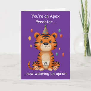 Carte Tablier d'humour d'anniversaire de prédateur suprê