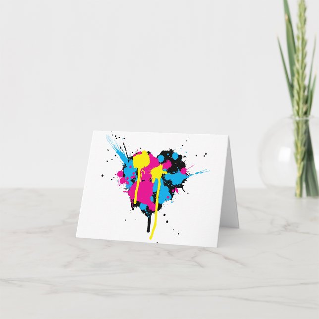 Carte Tache de peinture en forme de cœur Éclaboussure d' (Créateur téléchargé)