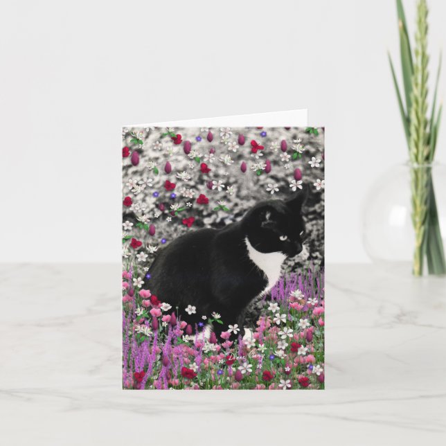 Carte Taches de rousseur en fleurs II - chat de Kitty de (Devant)