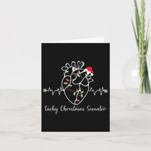 Carte Tachy Christmas Sweater Anatomy Heart Cardiac Nurs