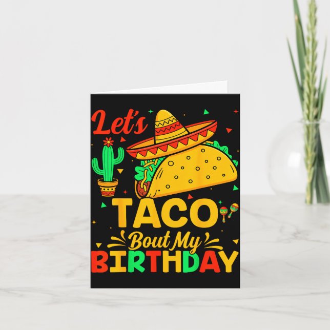 Carte Taco à propos de mon anniversaire nourriture mexic (Devant)