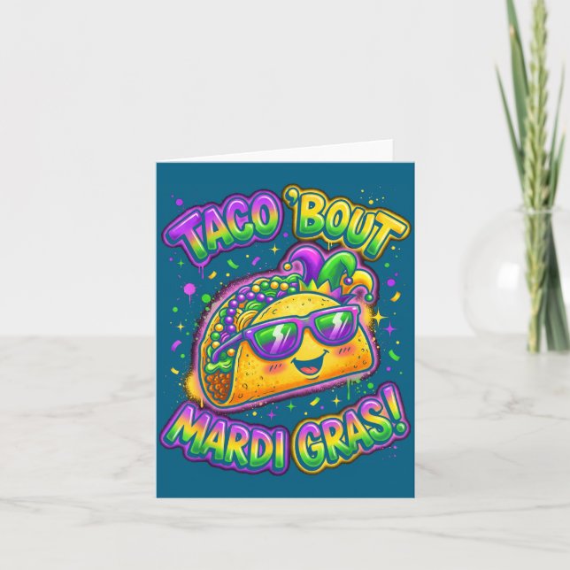 Carte Taco Bout Mardi Gras Fat Tuesday Funny Mexican Foo (Devant)