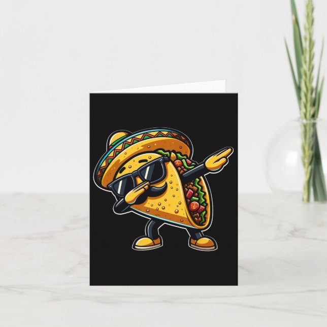 Carte Taco Dabbing Cinco De Mayo Drôle Fête Des Pères Me (Devant)
