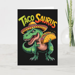 Carte Taco dinosaure t rex drôle cinco de mayo tacosauru