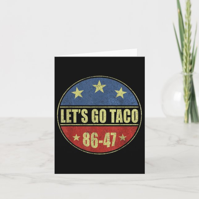 Carte Taco Funny Laisse Aller Taco Retro Bouton (Devant)
