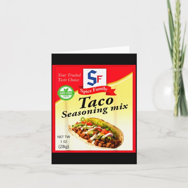 Carte Taco Seasoning Mix Funny Mexico Cinco De Mayo Grou (Devant)