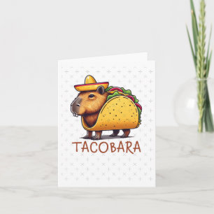 Carte Tacobara Capybara Dans Un Autocollant Costume Taco