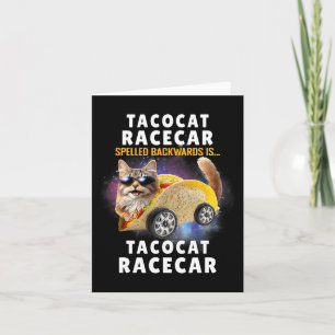 Carte Tacocat Racecar épelé à l'envers Funny Ca Mexicain