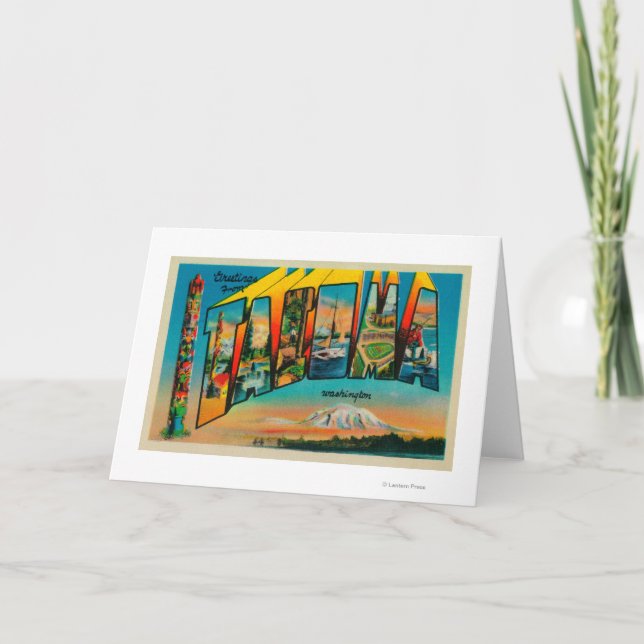 Carte Tacoma, Washington - grandes scènes 2 de lettre (Devant)