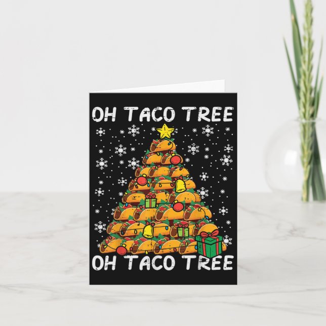 Carte Tacos Christmas Tree Funny Xmas Foodie Mexican Men (Devant)
