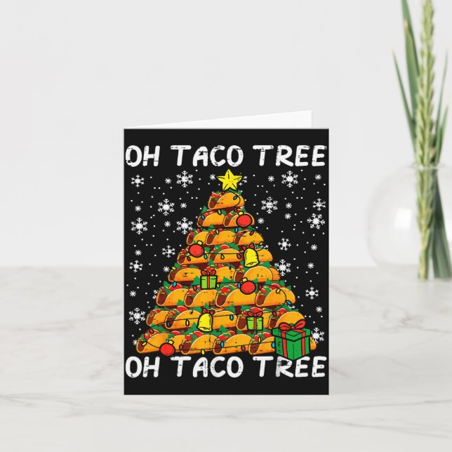 Carte Tacos Christmas Tree Funny Xmas Foodie Mexican Men (Devant)