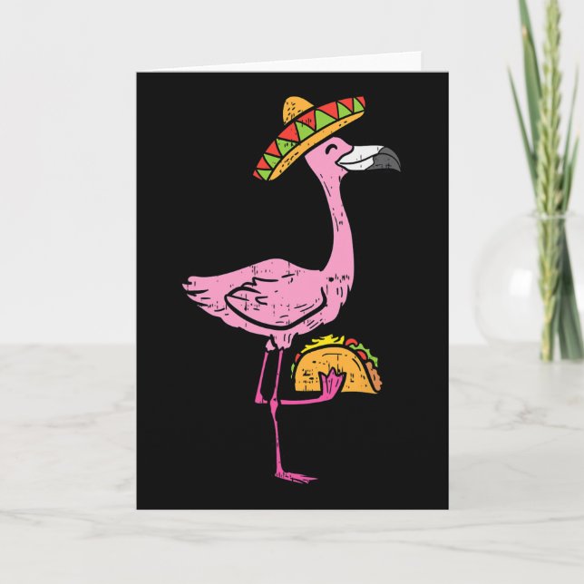 Carte Tacos de flamant rose mexicain Mignon Cinco De May (Devant)