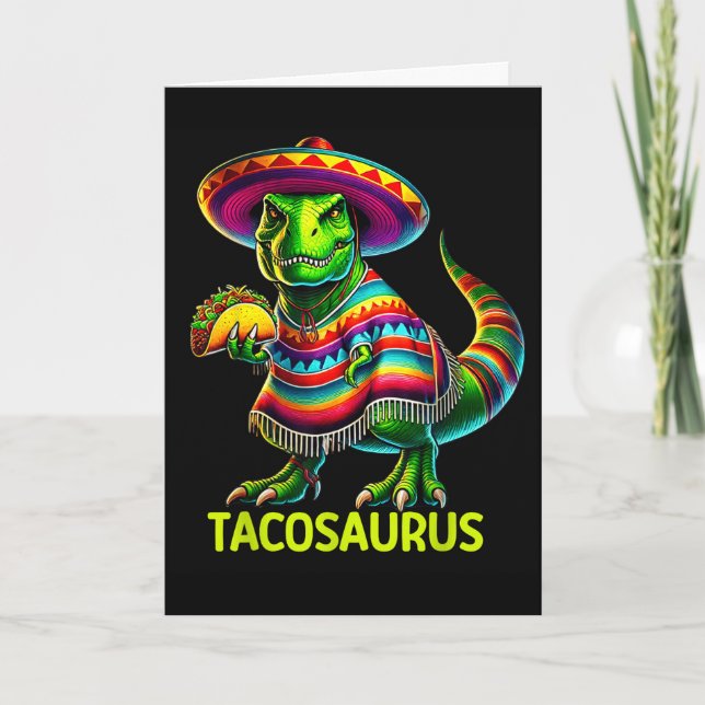 Carte Tacosaurus taco dinosaure cinq de mayo mexicainTac (Devant)