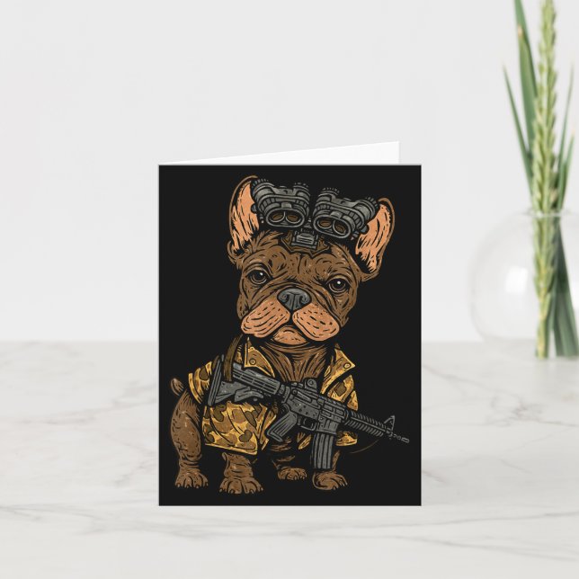 Carte Tactical Frenchie Funny Dog Bulldog With Nvg Meme  (Devant)