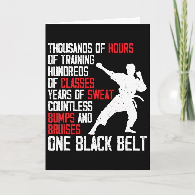 Carte Taekwondo Black Belt Funny Karate Judo Martial Art (Devant)