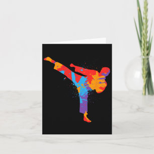 Carte Taekwondo Colorée Arts Martiaux Enfants Hommes Gar