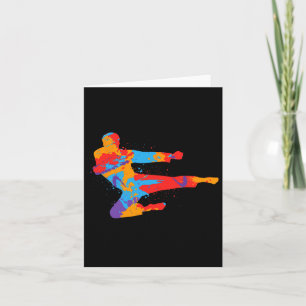 Carte Taekwondo Colorée Arts Martiaux Hommes Enfants Gar